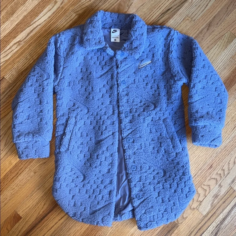 Nike small Lavender fleece Teddy Button-Up Jacket